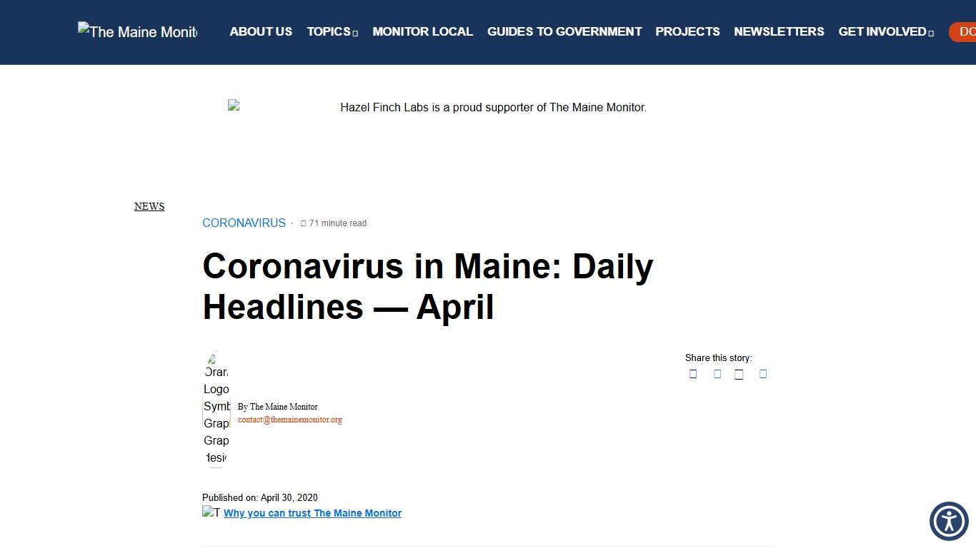 Coronavirus in Maine: Daily Headlines — April